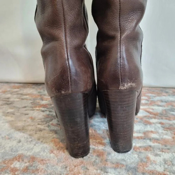 Nine West Crop Shop Brown High Heel Boots - Size 7 - Picture 10 of 11